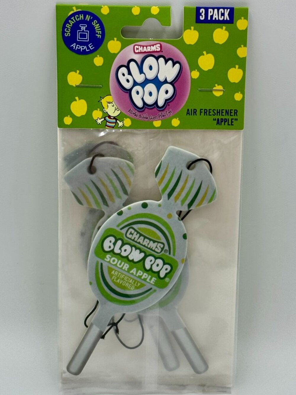 3 Charms Blow Pop Apple Scented Car Air Fresheners